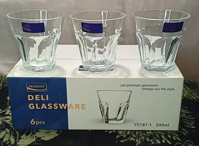 ✅ Delisoga Glassware 6 Piece 240 ML Royalforel Glass Tumbler Set (Y5187-1)