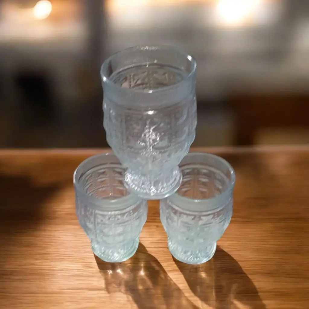 ✅6 Piece Glass Silver Collection – Cool Goblet Series (Ghani) 320 ML