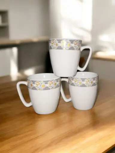 Ceramics Deen China Tea Cups – 6 Piece Set (180 ml) ☕🌼